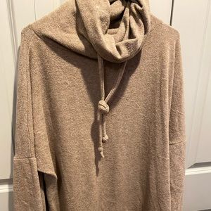 Zenana cowl super soft tan sweater plus size 2x
